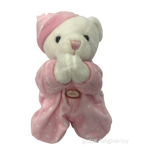 Soft Stuffed Animal Toy Pink Pray Bear For Baby Manufactory